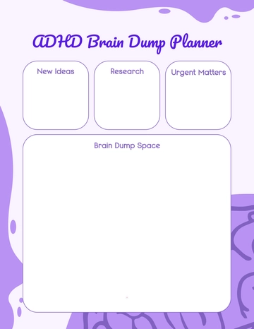 Free ADHD Brain Dump Planner Template to Edit Online