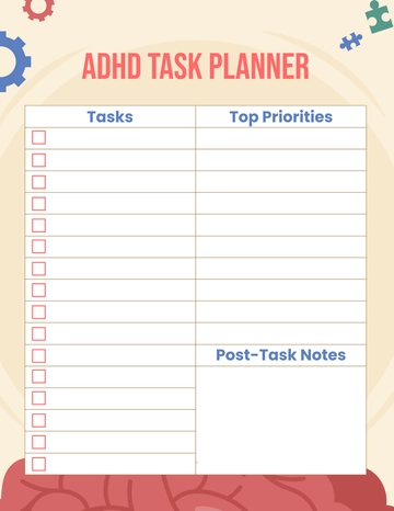Free ADHD Task Planner Template to Edit Online