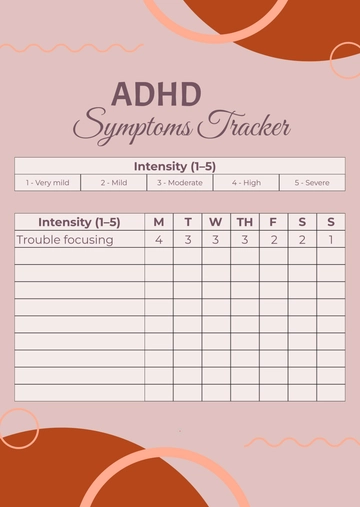 Free ADHD Symptoms Tracker Template to Edit Online