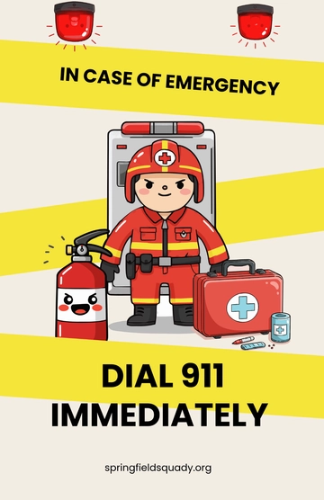 Free Creative Cartoon Emergency Poster Template to Edit Online