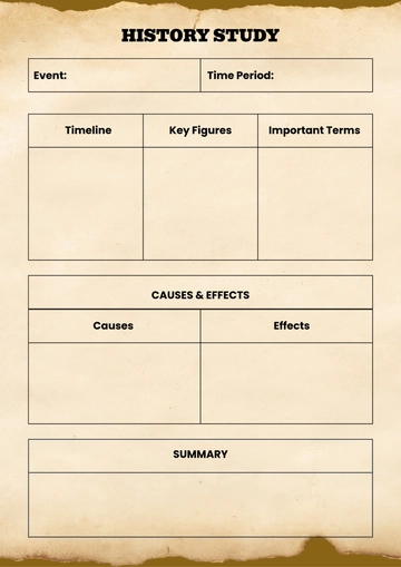 Free History Study Template to Edit Online