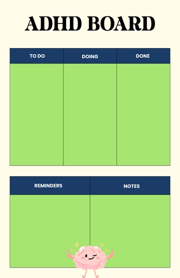 Free Blank ADHD Board Template to Edit Online