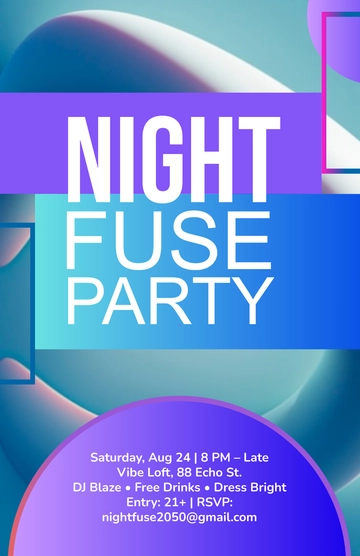 Free Abstract Party Poster Design Template to Edit Online