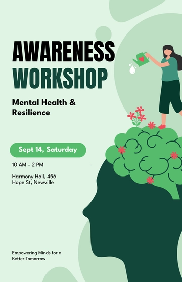 Free Creative Awareness Workshop Poster Template to Edit Online
