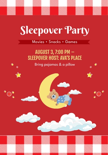 Free House Sleepover Party Template to Edit Online
