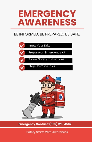 Free Emergency Awareness Poster Design Template to Edit Online