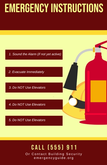 Free Professional Emergency Instructions Poster Template to Edit Online