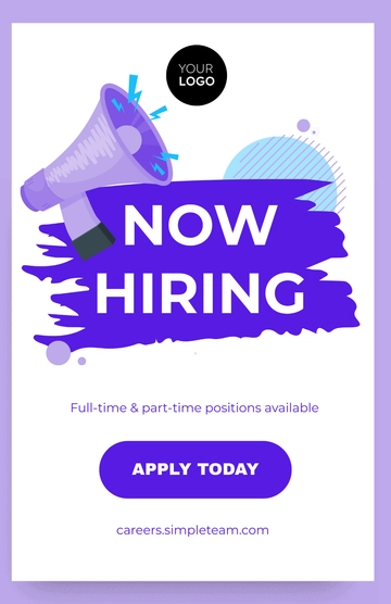 Free Minimal Job Poster Template to Edit Online