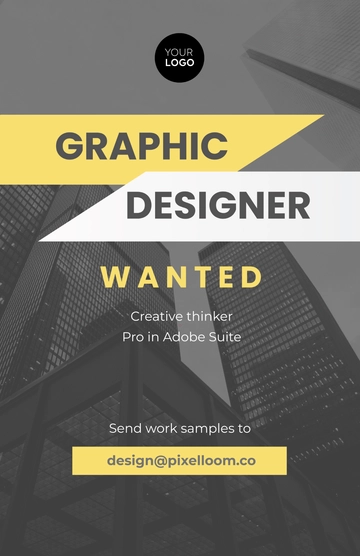 Free Modern Graphic Designer Job Poster Template to Edit Online