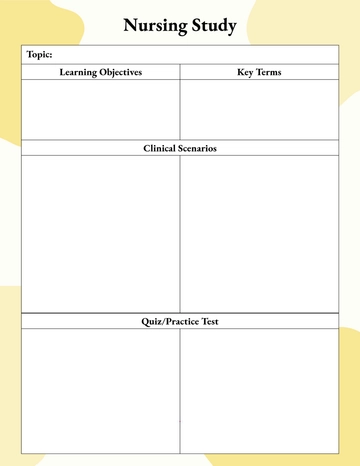 Free Nursing Study Template to Edit Online