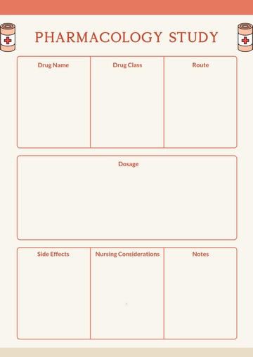 Free Beige Pharmacology Study Template to Edit Online