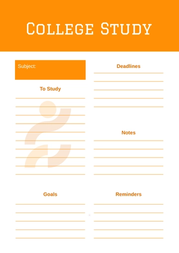Free College Study Template to Edit Online