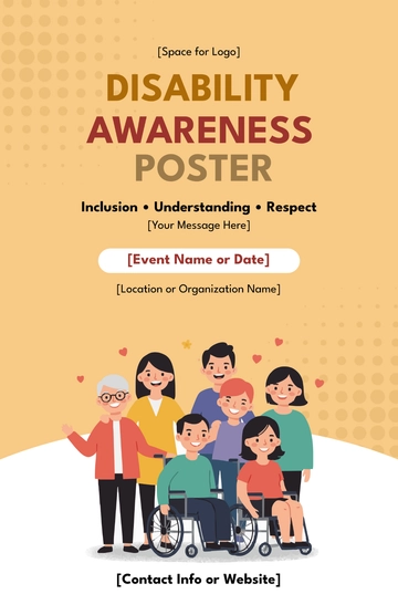 Free Blank Disability Awareness Poster Template to Edit Online