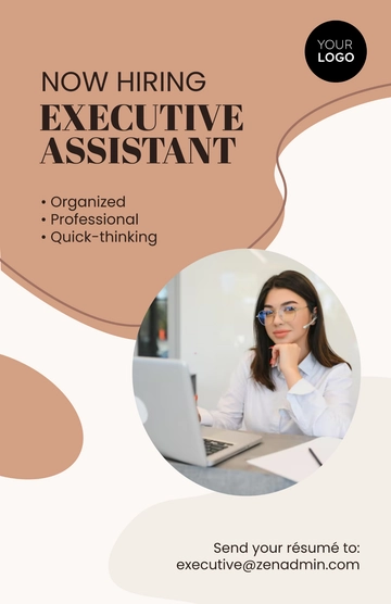 Free Aesthetic Executive Job Poster Template to Edit Online