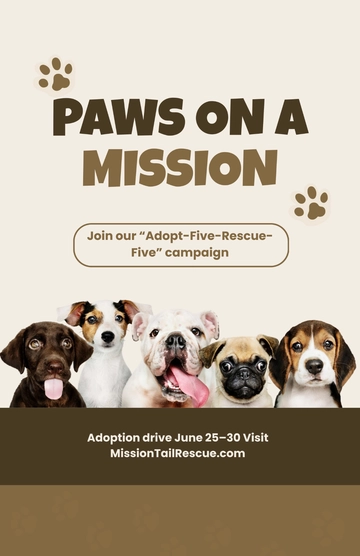 Free Dog Adoption Campaign Poster Template to Edit Online