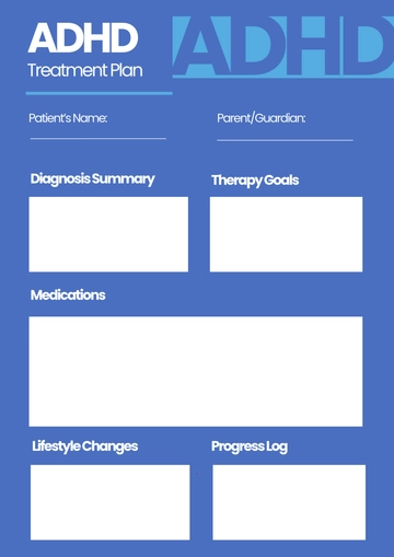 Free Modern ADHD Treatment Plan Template to Edit Online