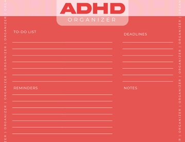 Free Professional ADHD Organizer Template to Edit Online