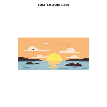 Free Sunset Landscape Clipart to Edit Online
