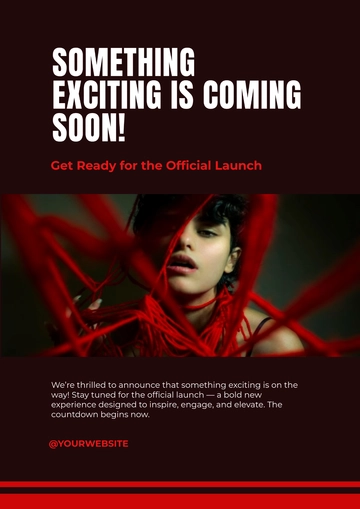 Free Launch Coming Soon Red Poster Template to Edit Online