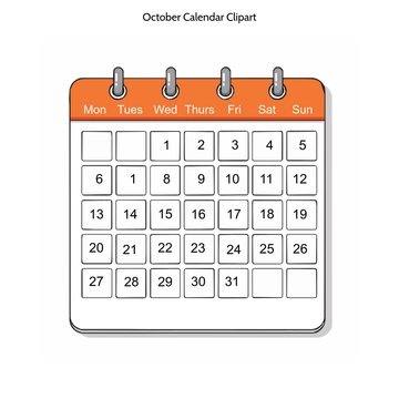 Free October Calendar Clipart to Edit Online