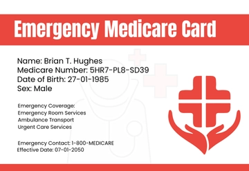 Free Emergency Medicare Card Template to Edit Online