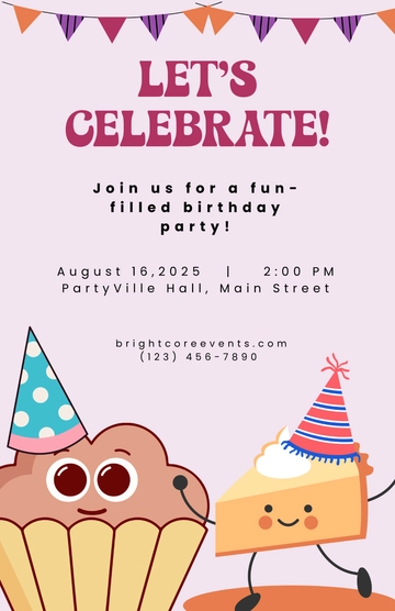 Free Professional Cartoon Invitation Poster Template to Edit Online