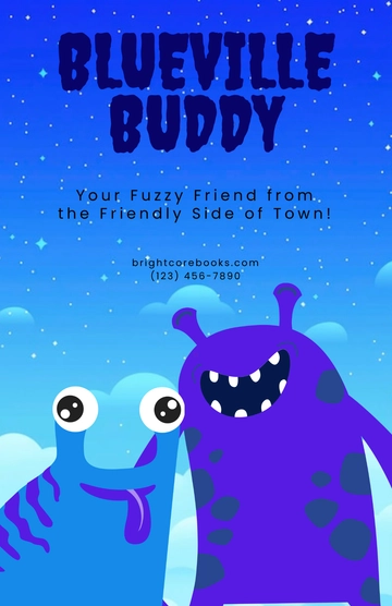 Free Blue Cartoon Sign Poster Template to Edit Online