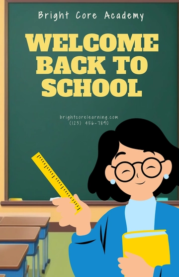 Free Cartoon Classroom Welcome Poster Template to Edit Online