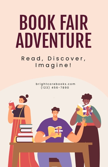Free Cartoon Book Fair Poster Template to Edit Online