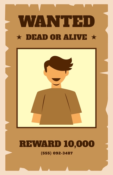 Free Cartoon Wanted Poster to Edit Online