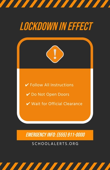 Free Emergency Lockdown Poster Template to Edit Online