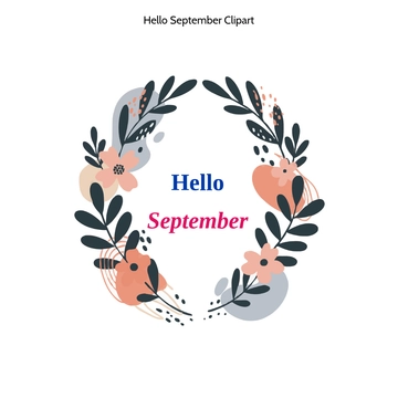 Free Hello September Clipart to Edit Online