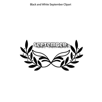 Free Black and White September Clipart to Edit Online