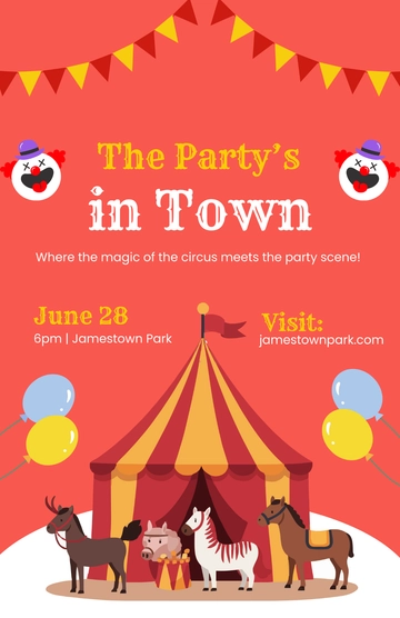 Free Circus Party Poster Template to Edit Online