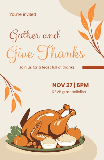 Free Thanksgiving Party Poster Template to Edit Online