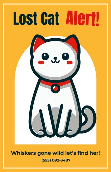 Free Cartoon Cat Lost Poster to Edit Online