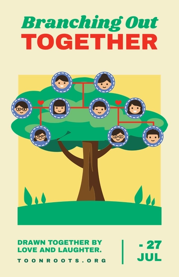 Free Cartoon Family Tree Poster to Edit Online