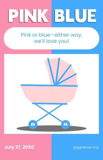 Free Cartoon Gender Reveal Poster to Edit Online