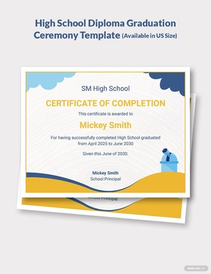 High School Diploma Graduation Ceremony Template