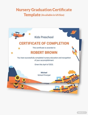 Nursery Graduation Certificate Template