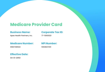 Free Creative Corporate Medicare Card Template to Edit Online