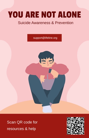Free Pink Suicide Awareness Poster Template to Edit Online
