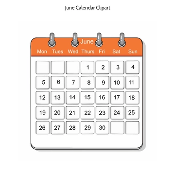Free June Calendar Clipart to Edit Online