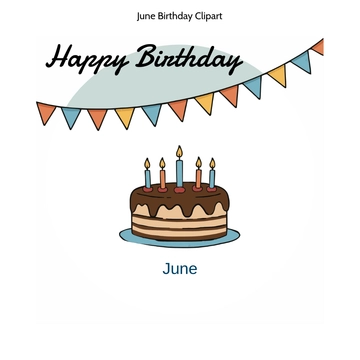 Free June Birthday Clipart to Edit Online