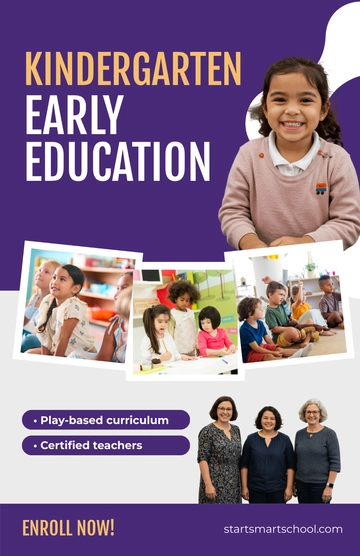 Free Professional Kindergarten Education Poster Template to Edit Online