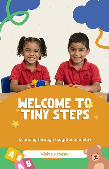 Free Portrait Kindergarten Poster Template to Edit Online