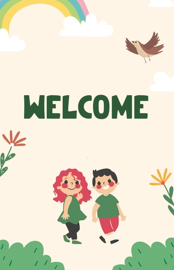 Free Kindergarten Welcome Poster Background Template to Edit Online