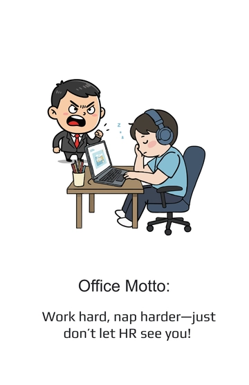 Free Simple Funny Office Poster Template to Edit Online