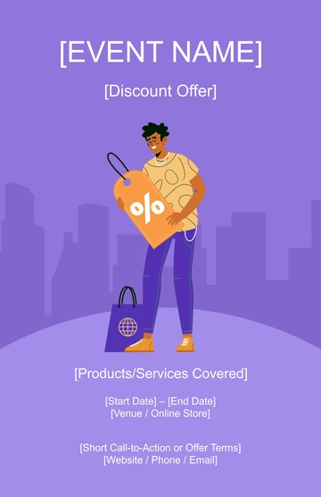 Free Blank Event Discount Poster Template to Edit Online