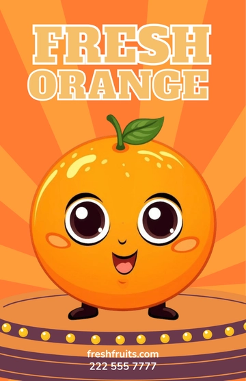 Free Orange Cartoon Drawing Poster Template to Edit Online